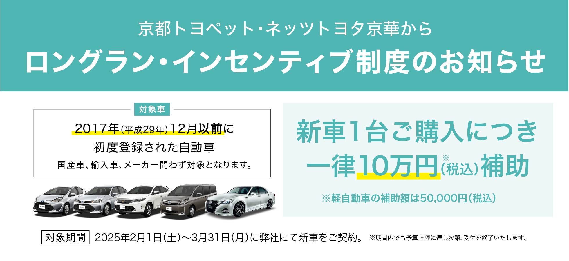 ロングラン・インセンティブ制度のお知らせ